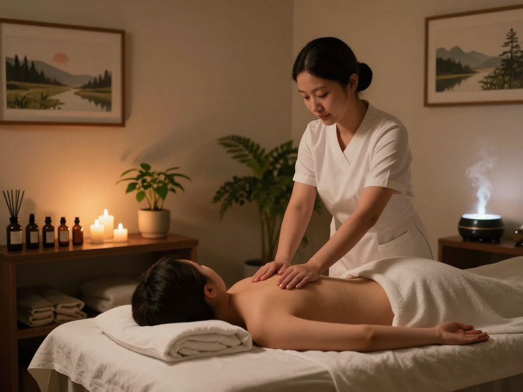 Experience the rejuvenating effects of 구로출장안마 in a serene massage therapy room.